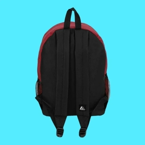 Everest backpack with front and side pockets burgundy/blk unisex - Picture 2 of 8